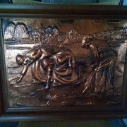 Tableau en cuivre repoussé "Les Glaneuses" 