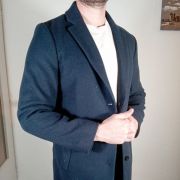 Superbe manteau long homme celio M , bleu nuit/marine
