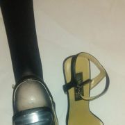 257* magnifiques sandales noires en cuir (p38)