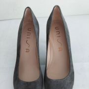 183C* UNISA superbes escarpins gris tout cuir (40)