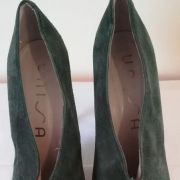 804A* UNISA superbes escarpins verts tout cuir (40)