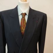 Classique costume croisé bleu marine en laine