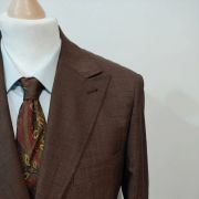 Original costume marron en laine légère