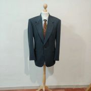 Suprême costume croisé bleu gris en laine