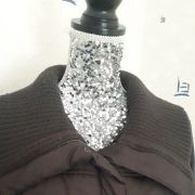 Magnifique veste/blouson avec grand col en tissu tricoté