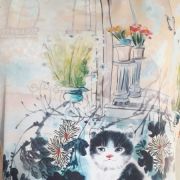 Magnifique tee-shirt imprimé très doux 95% viscose taille 42