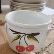 Pot vintage motifs cerises 