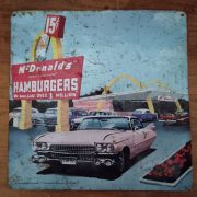 Plaque en tôle lithographier  " McDonald's "
