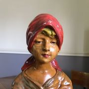 Magnifique buste art déco jolie patine. Paysanne Villanelle.