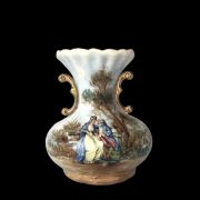 Vase balustre style rococo peint à la main 