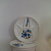 11 assiettes à fondue St Amand vintage fleurs