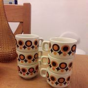 Lot de 6 tasses expresso vintage