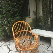 Fauteuil en rotin vintage