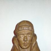 Unique statuette ancienne en bois massif l'abbé St Méen