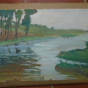 Gouache originale de 1957 de R. Rivaud
