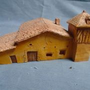 Maison pigeonnier en terre cuite patinée ,pièce unique