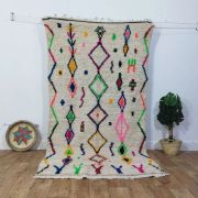 Tapis Berbère Fait Main Multicolore En Laine