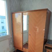 ensemble armoire et lit années 1970 vernis