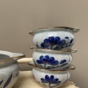 Lot de 3 bols + 1 grand pot vintage en céramique