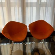 Paire de fauteuils Knoll Bertoia Diamond orange