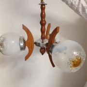 Lustre 3 branches design Mazzega verres Murano