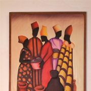 Cadre africain artisanal en relief / Vintage 90's