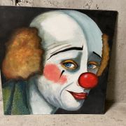 Huile sur carton « clown triste »