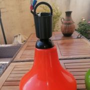 Lustre en verre orange vintage