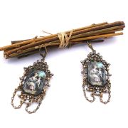 Boucles d'oreilles vintage, rétro, esprit couture,  rétro