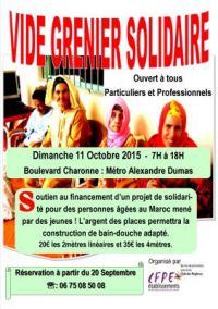 Vide grenier solidaire boulevard Charonne à Paris