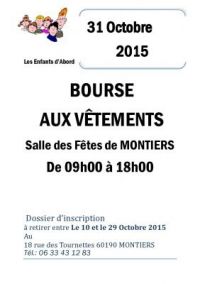 Bourse aux vêtements MONTIERS