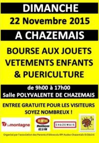 Bourse aux vêtements, jouets et puériculture à Chazemais