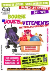 Bourse aux jouets, vêtements et matériel de puériculture Saint André Le Coq