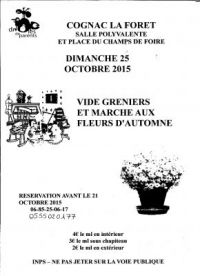 Vide greniers et marché aux fleurs d'automne Cognac La Forêt