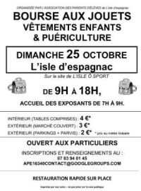 Bourse aux jouets vêtements enfants &amp; puericulture de L'ISLE D'ESPAGNAC