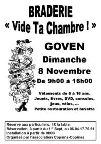 Braderie vide ta chambre de Goven