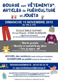 Bourse aux vêtements, jouets et puériculture Alençon