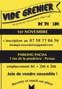Vide-grenier au profit de l'association Mad-A-gir