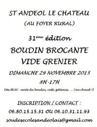 31ème foire au boudin brocante vide grenier Saint Andeol Le Chateau