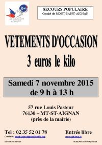 Vente de vêtements d'occasion Mont Saint Aignan