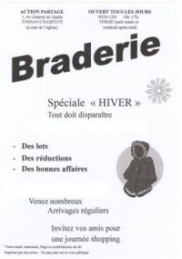 Braderie vêtements d'hiver action partage Tonnay Charente