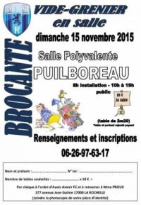 Vide-grenier en salle d’aunis avenir football club Puilboreau