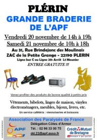 Grande braderie de l'apf Plerin
