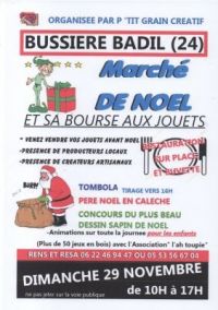 Bourse aux jouets et marché de Noël artisanal Bussiere Badil