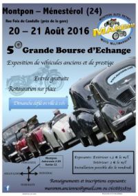 Bourse d'échange vente pièces voitures moto anciennes Montpon Menesterol