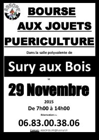 Bourse aux jouets, puériculture Sury aux Bois