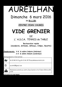 Vide-greniers de l'ASCA tennis de table Auréilhan