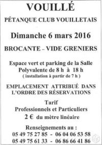 Vide grenier brocante de Vouille