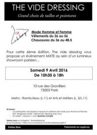 Vide dressing mixte de Paris 3ème