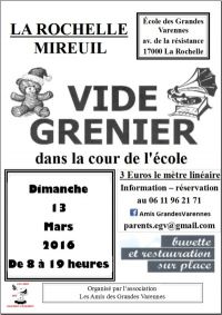 Vide grenier de l'école des grandes varennes de La Rochelle